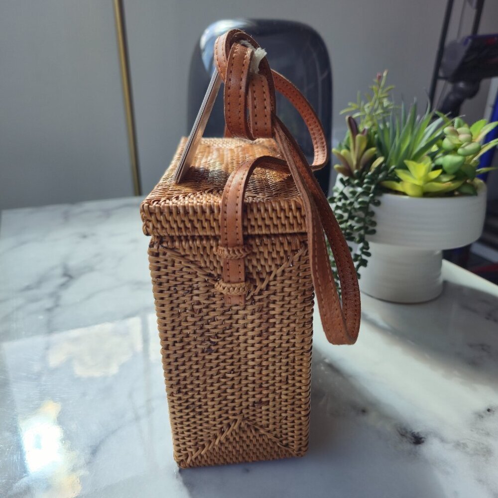Bembien Flora Crossbody Rattan Bag Handmade NEW $210 Straw Woven - Picture 8 of 10
